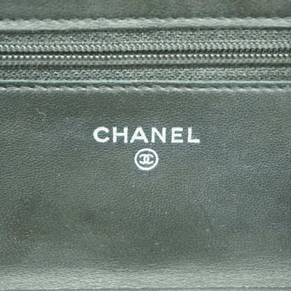 Chanel Shoulder Wallet Camellia Lambskin Black Silver — view 5