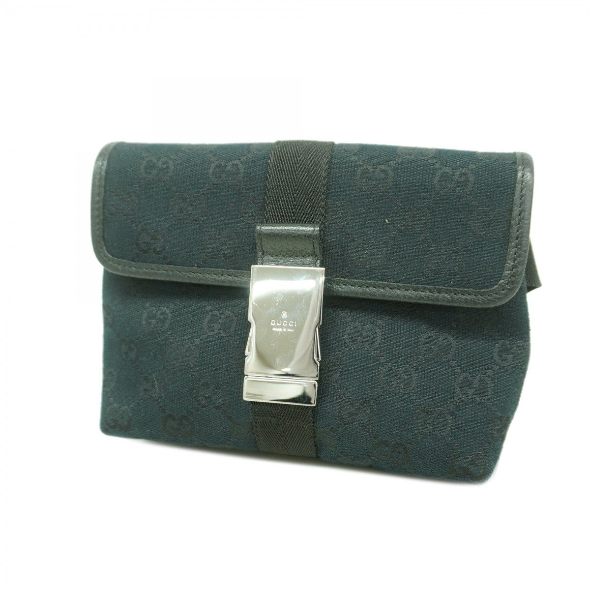 Gucci Waist Bag GG Canvas Black Silver