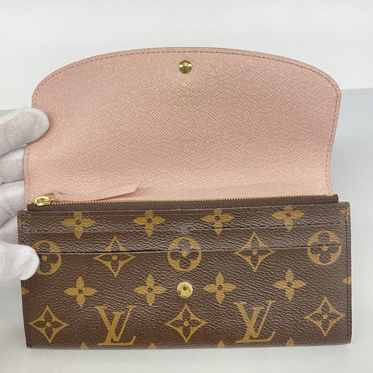 Louis Vuitton Wallet Monogram Portefeuille Emily Brown Rose Velours — view 3