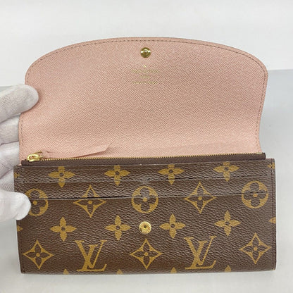 Louis Vuitton Wallet Monogram Portefeuille Emily Brown Rose Velours — view 3