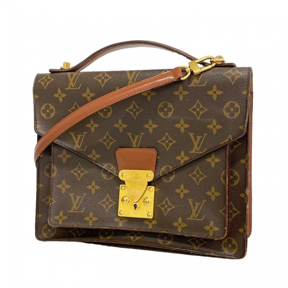 Louis Vuitton Handbag Monogram Monceau 28 Brown 2-Way