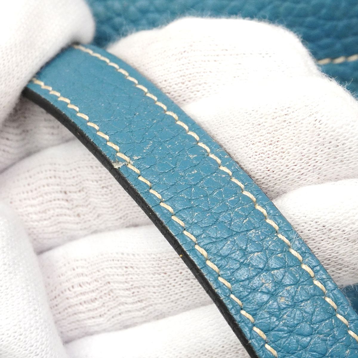 Hermes Handbag Bolide 31 Taurillon Clemence Blue Jean Silver 2-Way — view 9