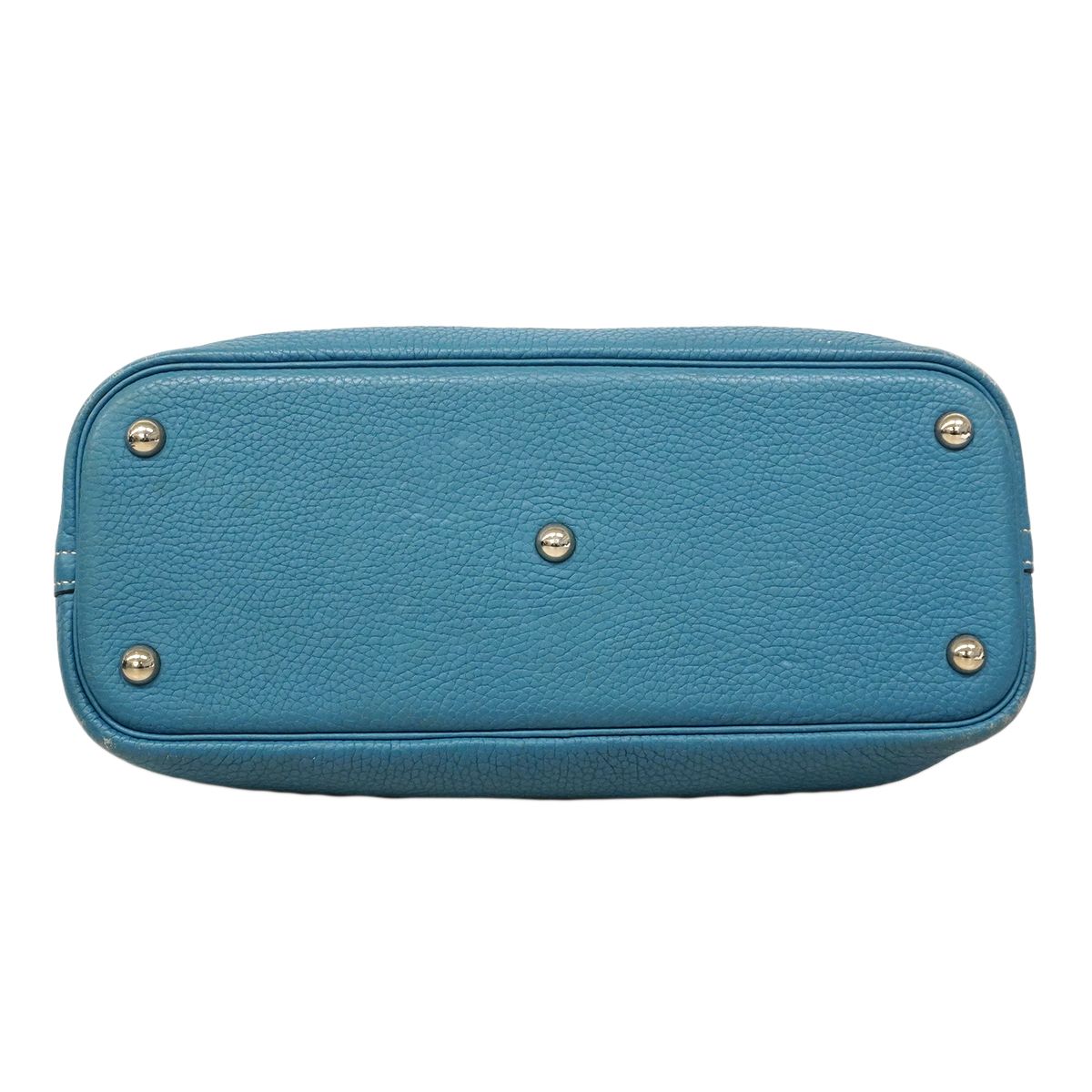 Hermes Handbag Bolide 31 Taurillon Clemence Blue Jean Silver 2-Way — view 3