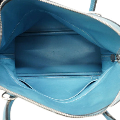 Hermes Handbag Bolide 31 Taurillon Clemence Blue Jean Silver 2-Way — view 4