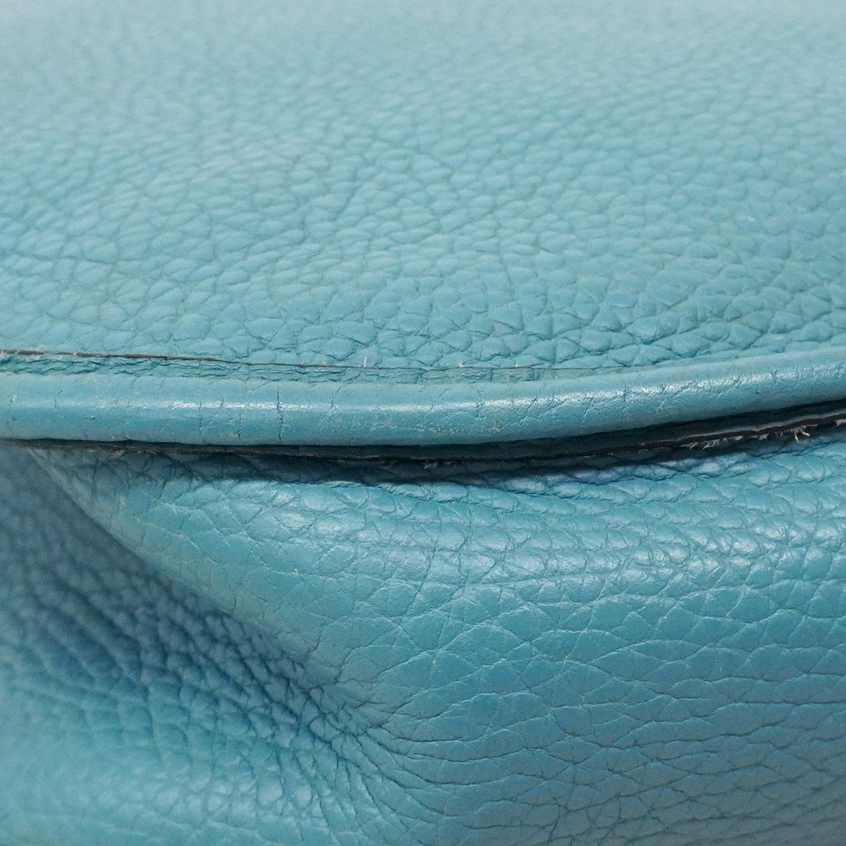 Hermes Shoulder Bag Evelyne Taurillon Clemence Blue Jean Silver — view 6