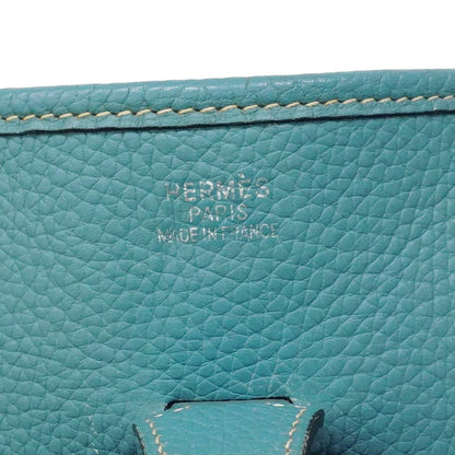 Hermes Shoulder Bag Evelyne Taurillon Clemence Blue Jean Silver — view 5