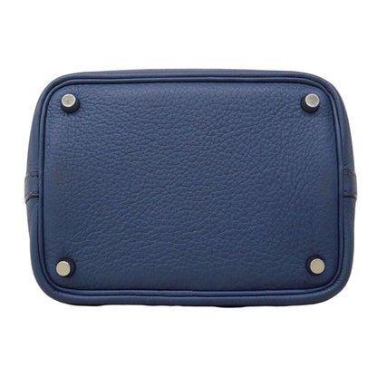Hermes Handbag Picotin PM Taurillon Clemence Blue Brighton Silver — view 3