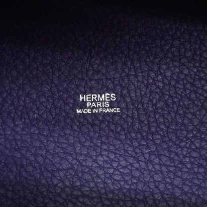 Hermes Handbag Picotin PM Taurillon Clemence Blue Brighton Silver — view 5