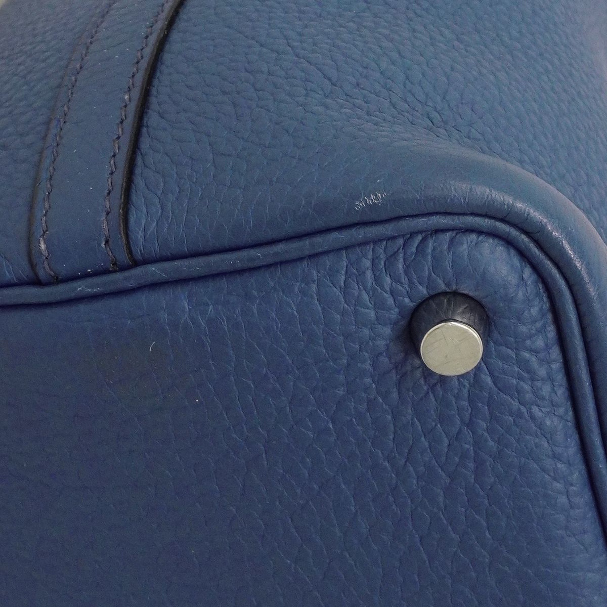 Hermes Handbag Picotin PM Taurillon Clemence Blue Brighton Silver — view 6