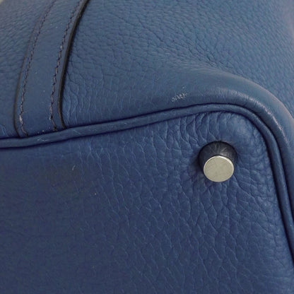 Hermes Handbag Picotin PM Taurillon Clemence Blue Brighton Silver — view 6