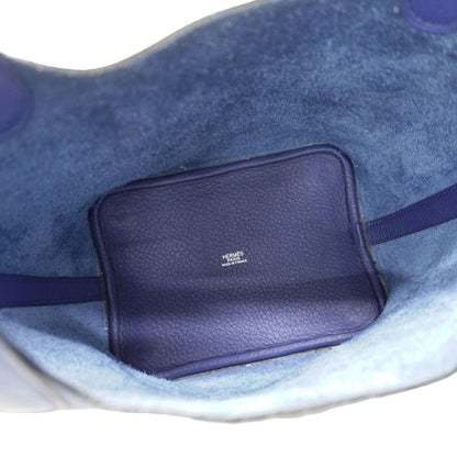 Hermes Handbag Picotin PM Taurillon Clemence Blue Brighton Silver — view 4
