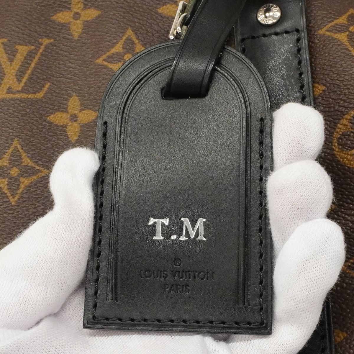 Louis Vuitton Boston Bag Monogram Macassar Keepall Bandouliere 55 Brown Black — view 6