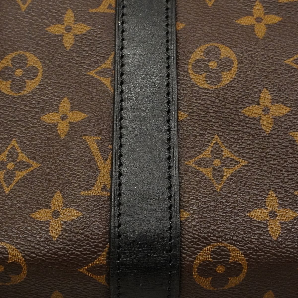 Louis Vuitton Boston Bag Monogram Macassar Keepall Bandouliere 55 Brown Black — view 8