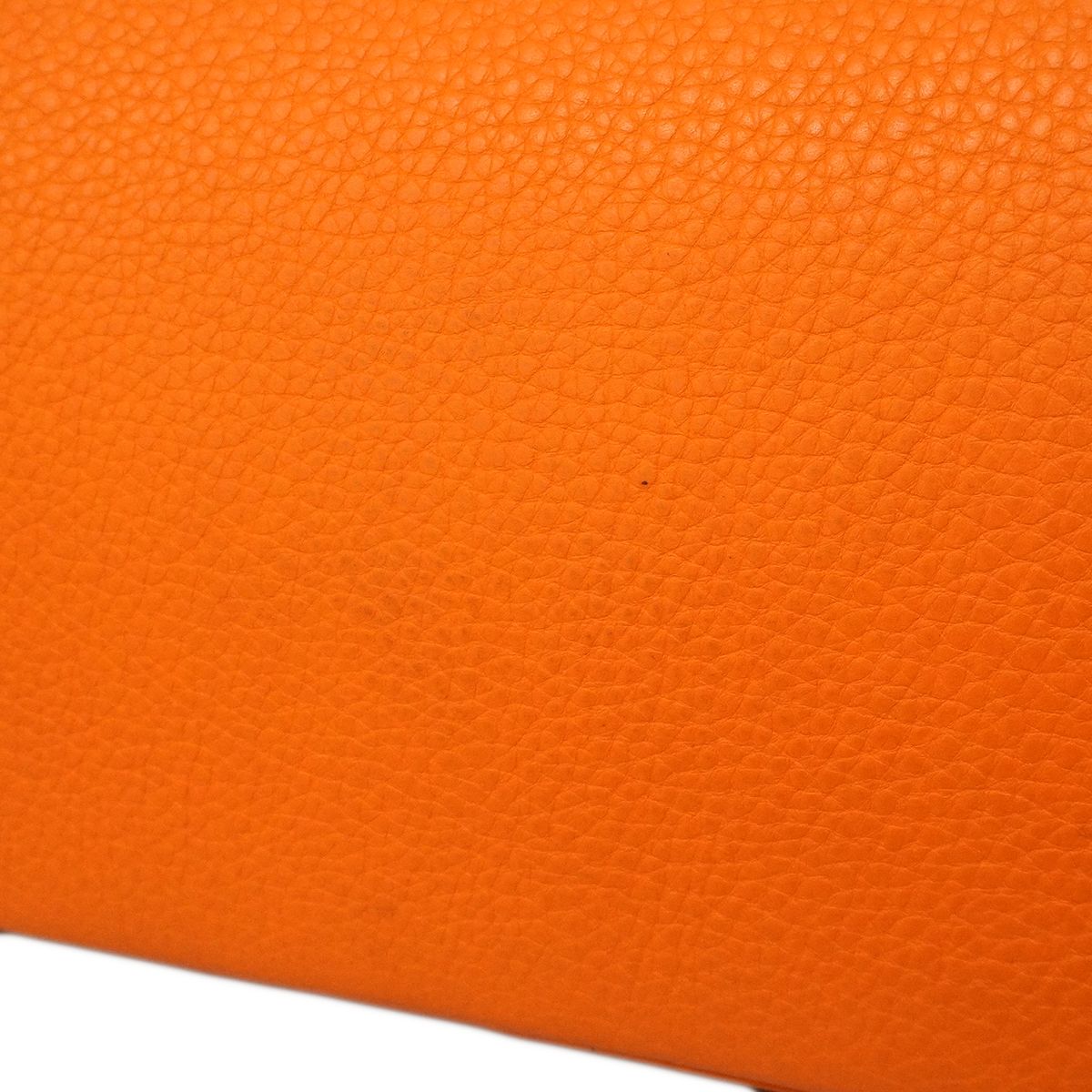 Hermes Handbag Birkin 35 Taurillon Clemence Orange Silver — view 9