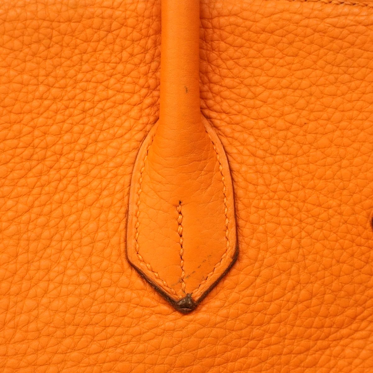 Hermes Handbag Birkin 35 Taurillon Clemence Orange Silver — view 8