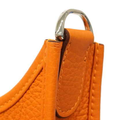 Hermes Shoulder Bag Evelyne Taurillon Clemence Orange Silver — view 7