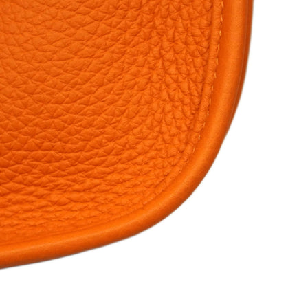 Hermes Shoulder Bag Evelyne Taurillon Clemence Orange Silver — view 6