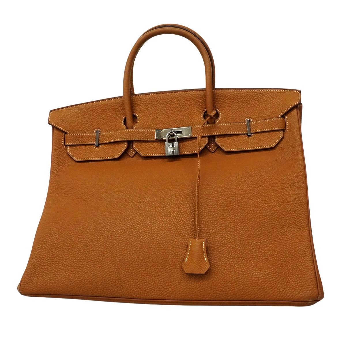 Hermes Handbag Birkin 40 Togo Gold Silver