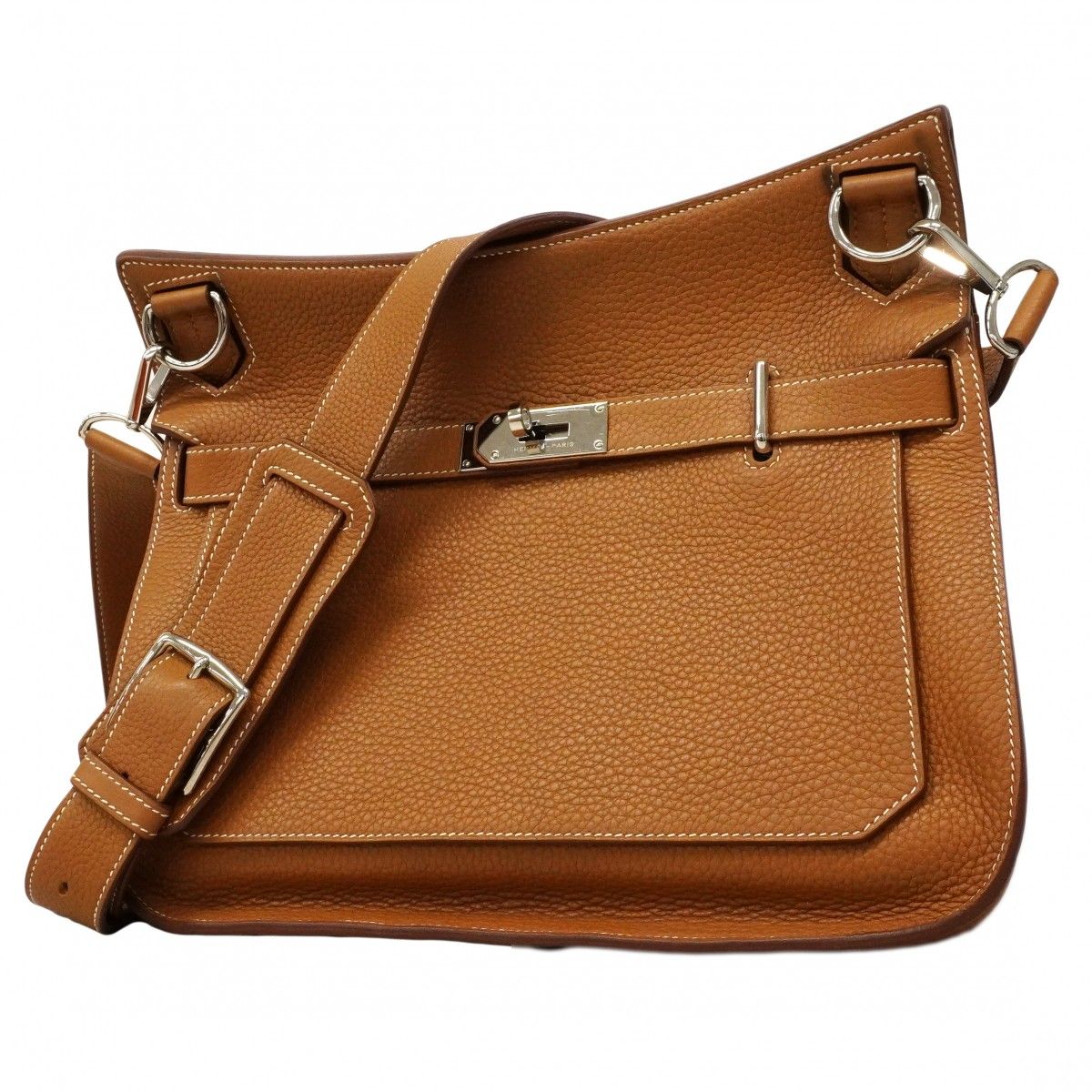 Hermes Shoulder Bag Gipsiere 34 Taurillon Clemence Gold Silver