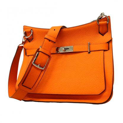 Hermes Shoulder Bag Gipsiere 34 Taurillon Clemence Orange Silver