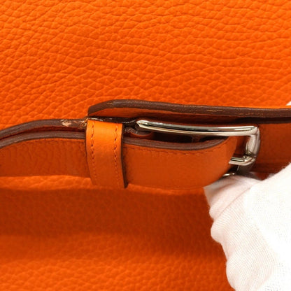 Hermes Shoulder Bag Gipsiere 34 Taurillon Clemence Orange Silver — view 8