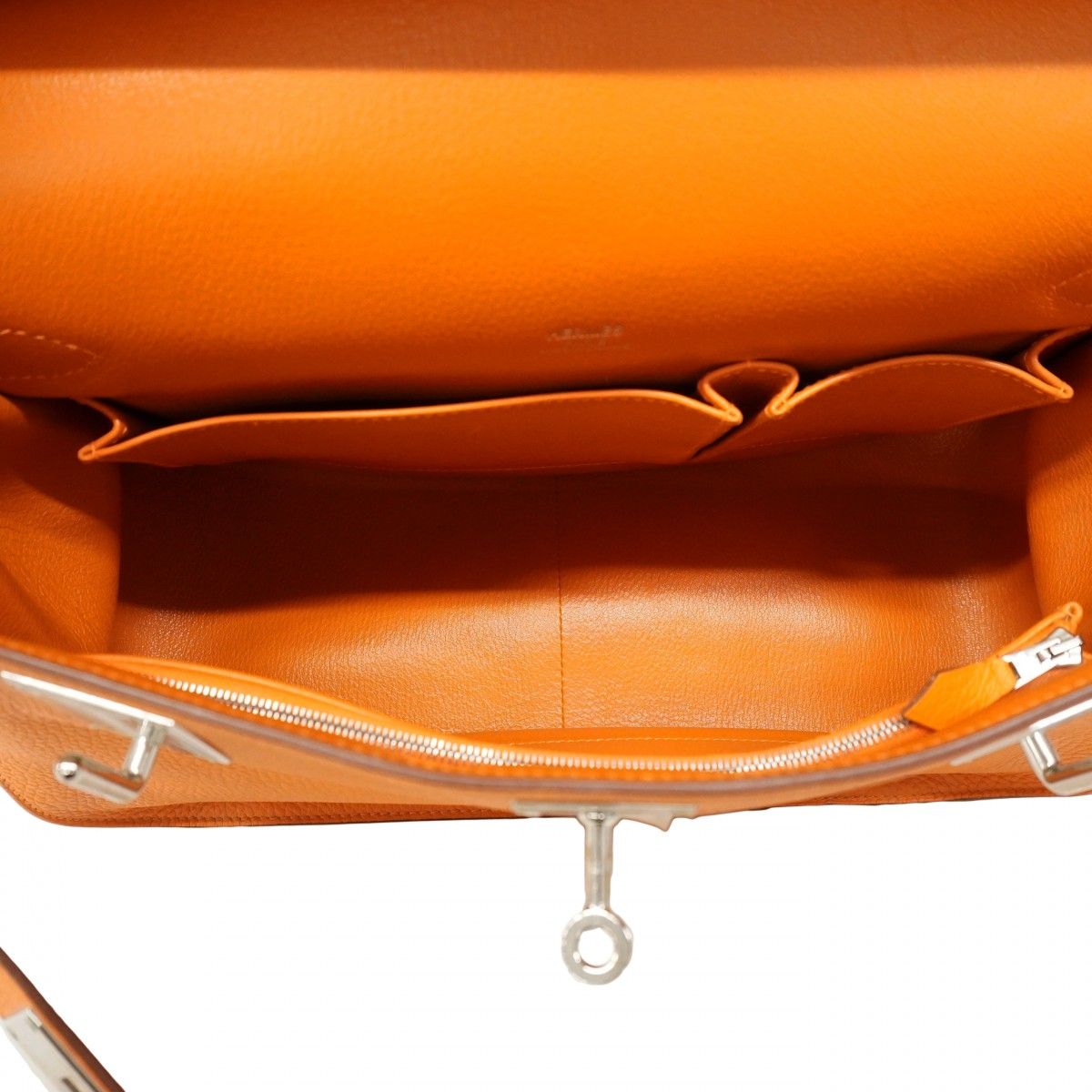 Hermes Shoulder Bag Gipsiere 34 Taurillon Clemence Orange Silver — view 4