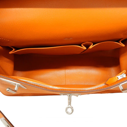 Hermes Shoulder Bag Gipsiere 34 Taurillon Clemence Orange Silver — view 4