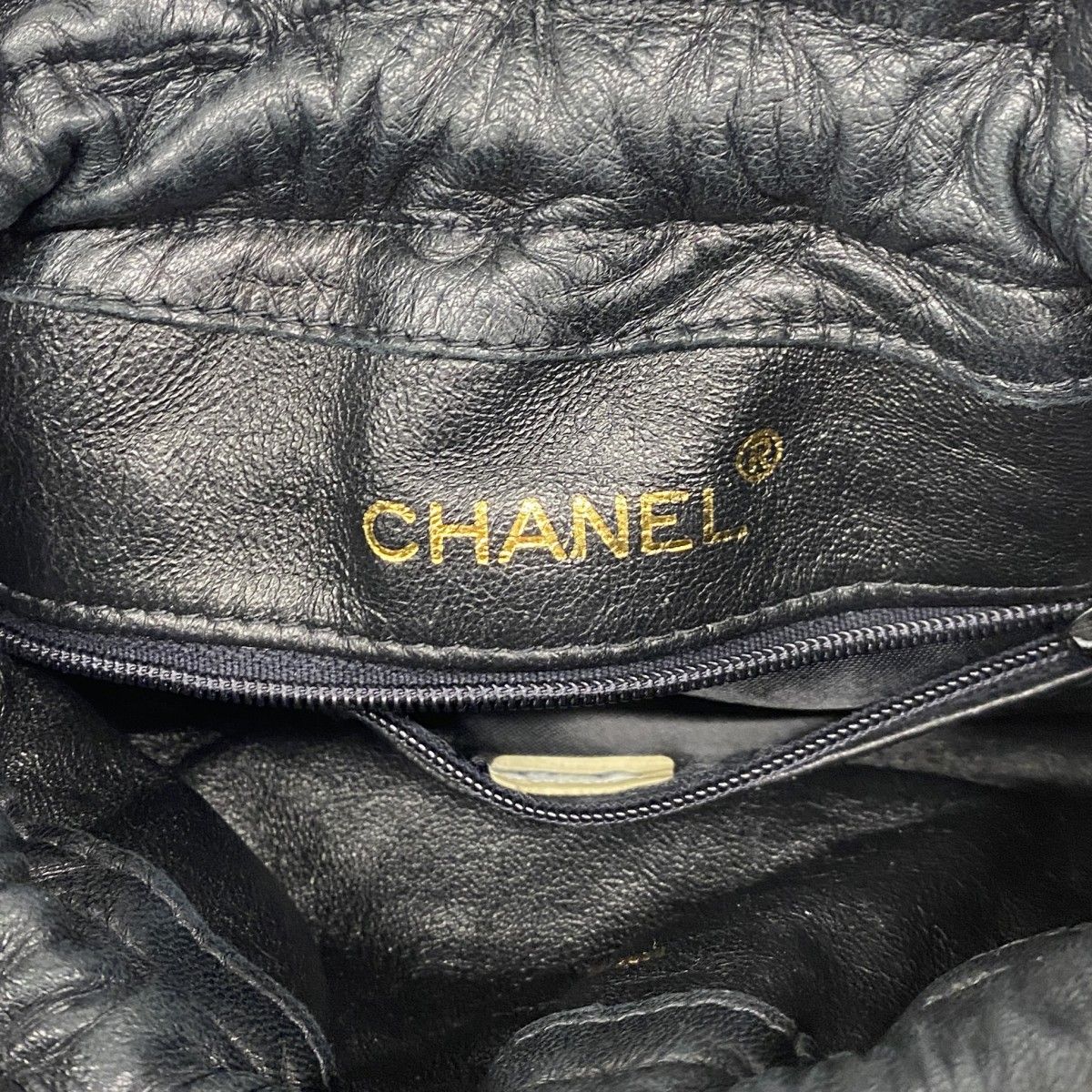 Chanel Shoulder Bag Quilted Lambskin Black Gold — view 5