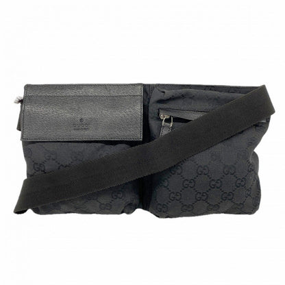 Gucci Waist Bag GG Canvas Black Silver