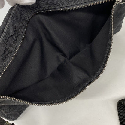 Gucci Waist Bag GG Canvas Black Silver — view 4