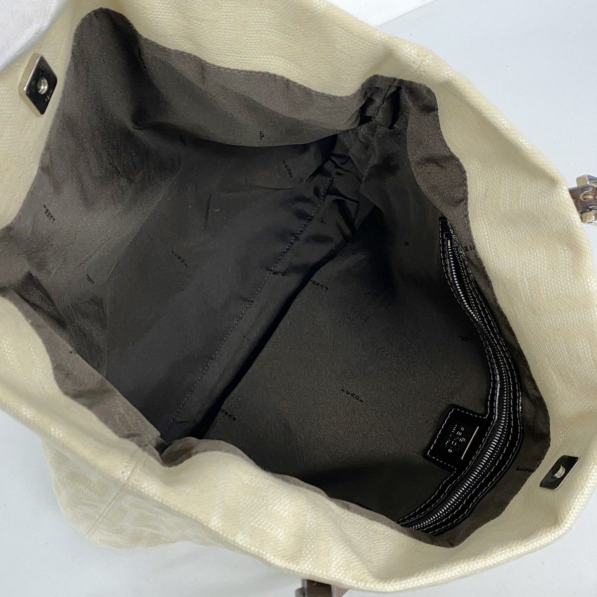 Fendi Tote Zucca Canvas Beige Silver — view 4