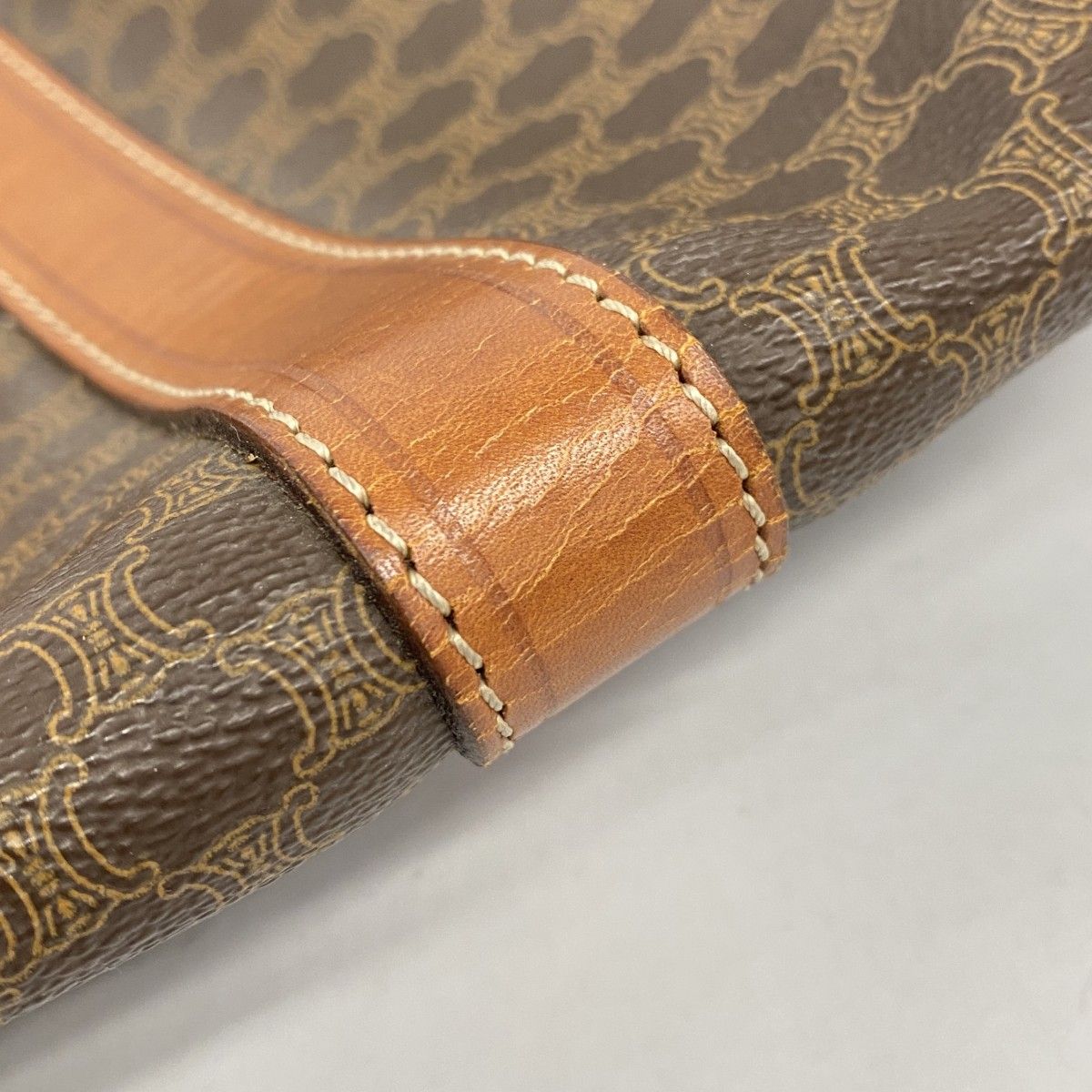 Celine Boston Bag Macadam Brown Gold — view 7