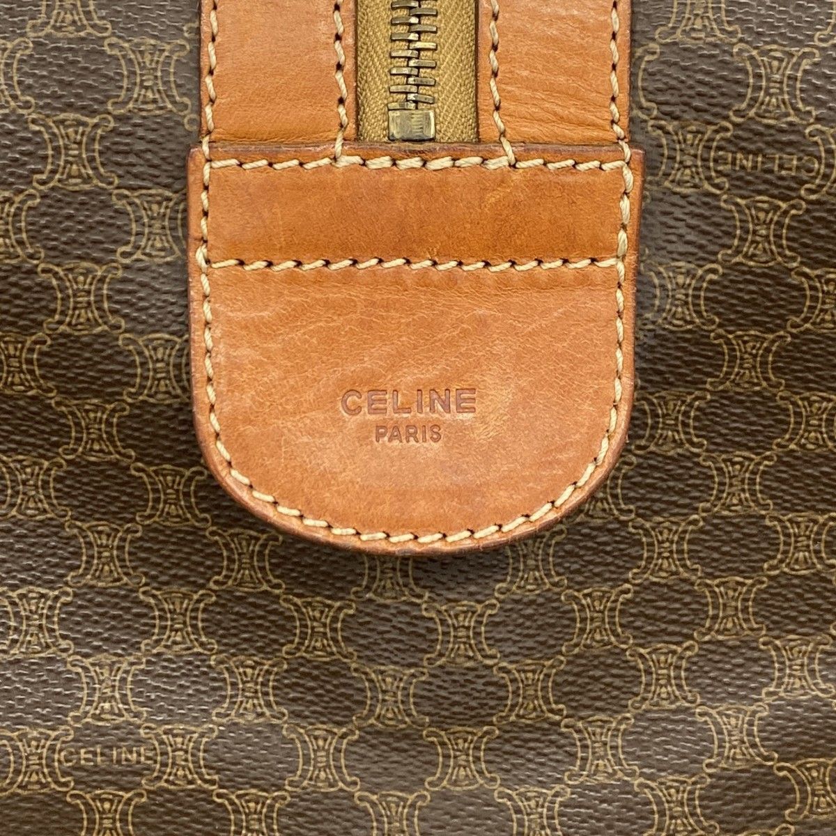 Celine Boston Bag Macadam Brown Gold — view 5