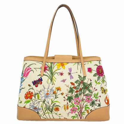 Gucci Tote Flora Canvas Multicolor Champagne Gold