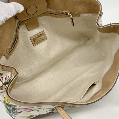 Gucci Tote Flora Canvas Multicolor Champagne Gold — view 4