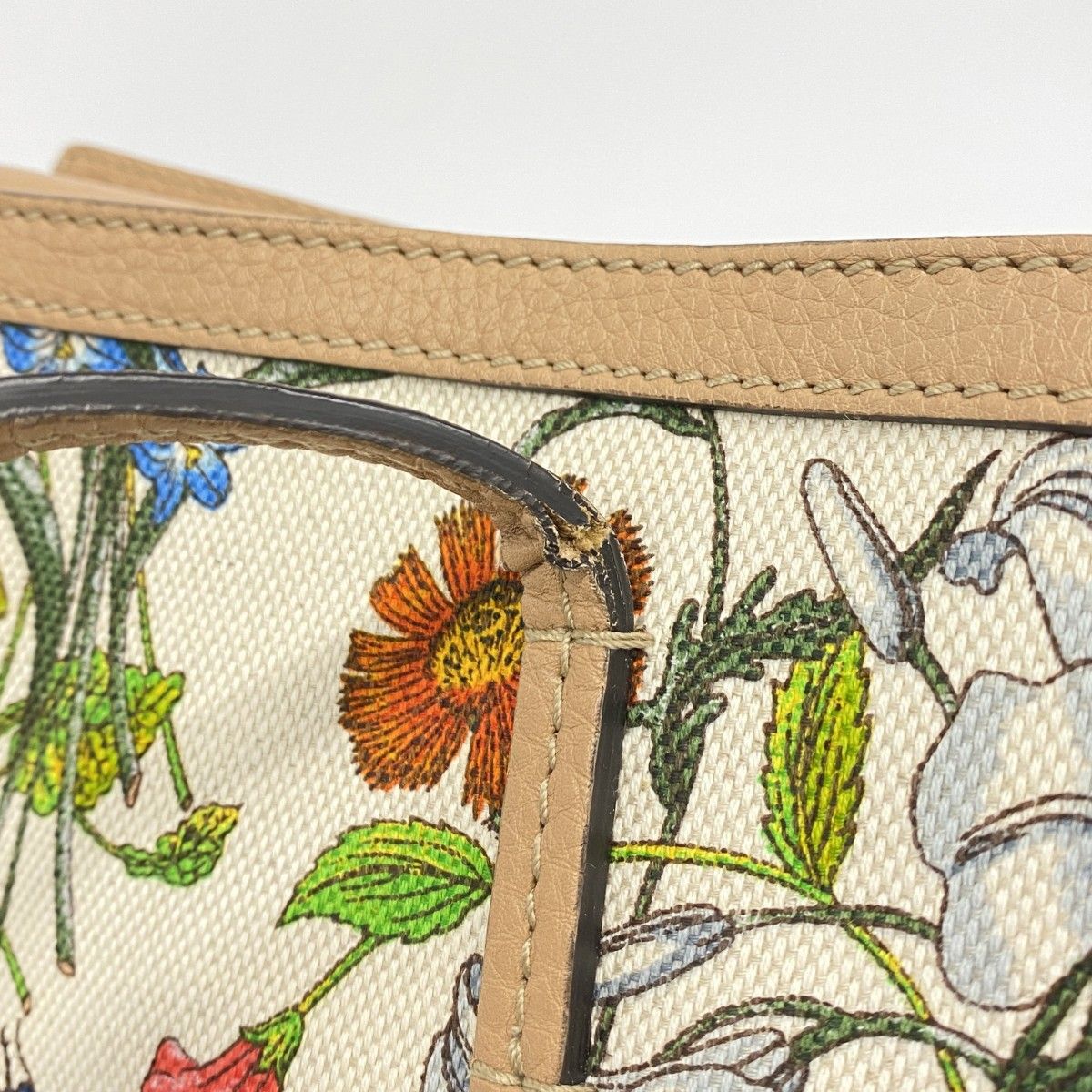 Gucci Tote Flora Canvas Multicolor Champagne Gold — view 6