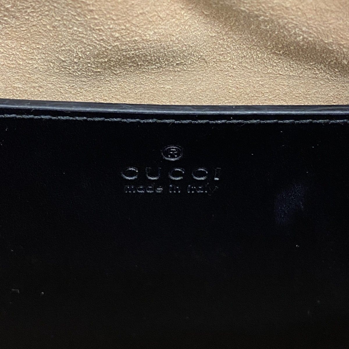 Gucci Shoulder Bag GG Marmont Leather Black Gold — view 5