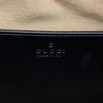 Gucci Shoulder Bag GG Marmont Leather Black Gold — view 5