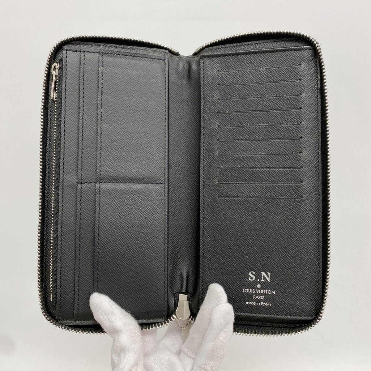 Louis Vuitton Wallet Damier Graphite Zippy Vertical Black Gray — view 3