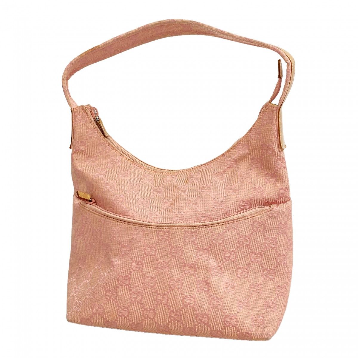 Gucci Shoulder Bag GG Canvas 001 Pink Silver