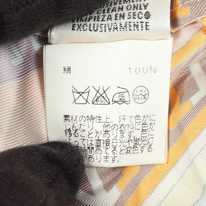 Hermes Blouse All Over Pattern Shirt pickpocket White Silk Shirtblouse — view 4