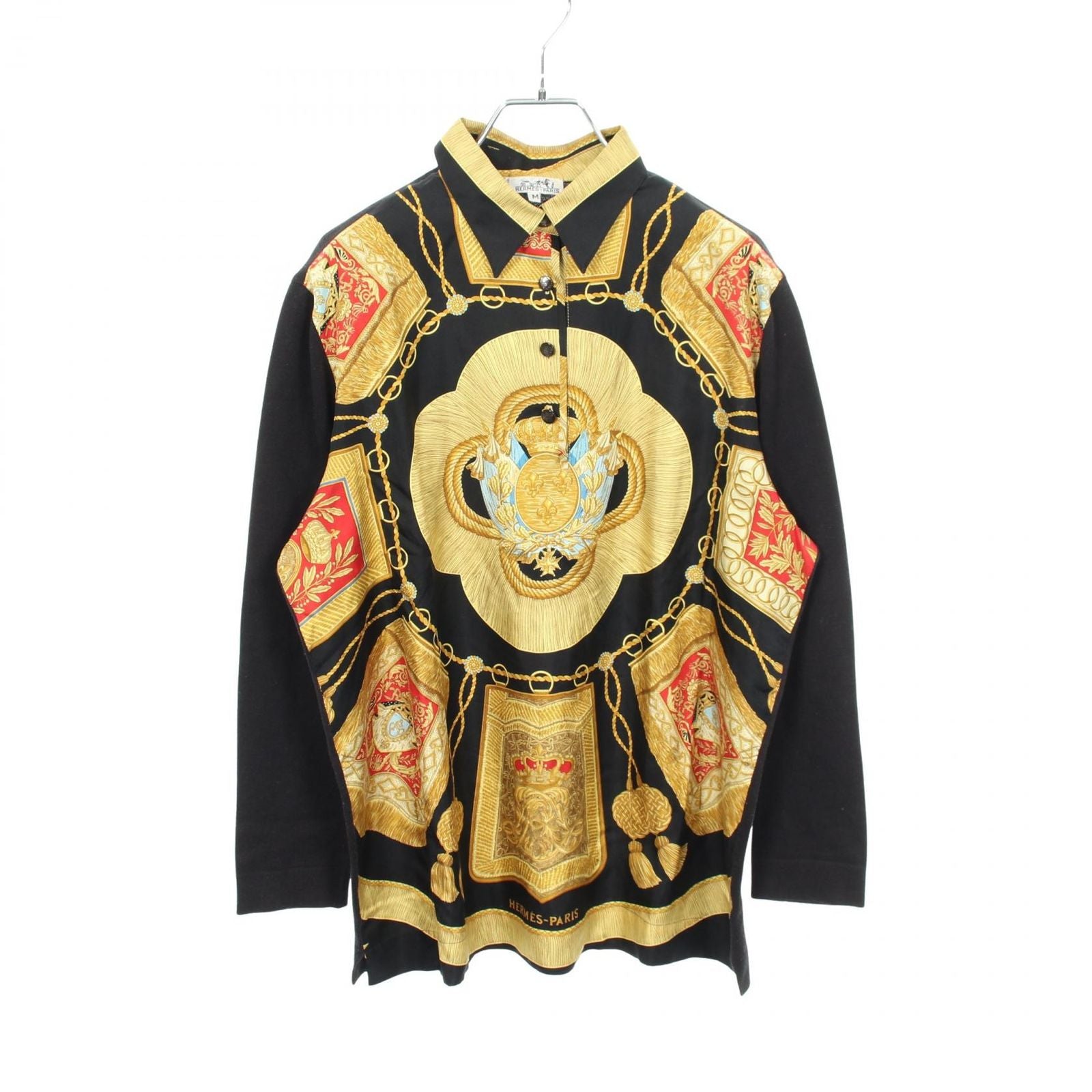 Hermes shirt Knit Contrast Long Sleeve Silk Cotton Sweater