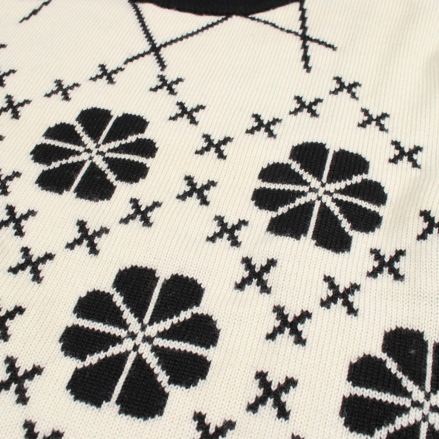 Dior Dio Knit Floral Pattern Black White Sweater — view 5