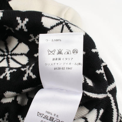 Dior Dio Knit Floral Pattern Black White Sweater — view 4