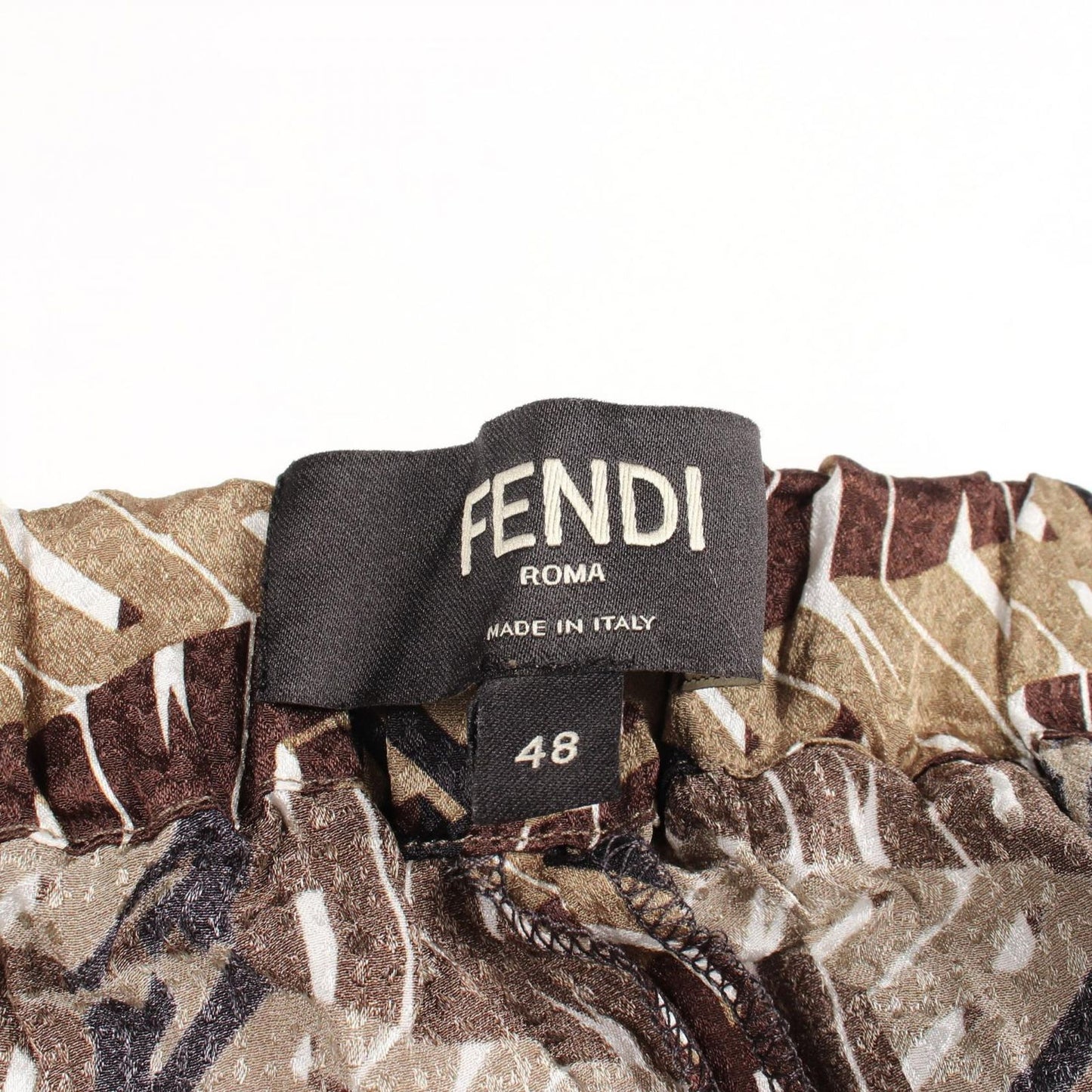 Fendi Pants All Over Pattern Button Silk — view 3