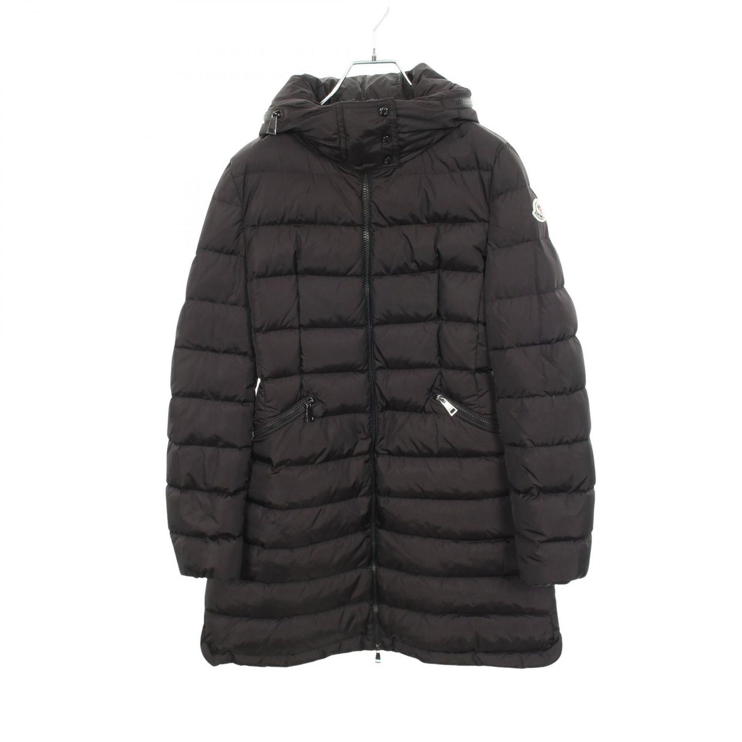 Moncler Montcles Down Jacket Flammette Flamette with Black Nylon Coat