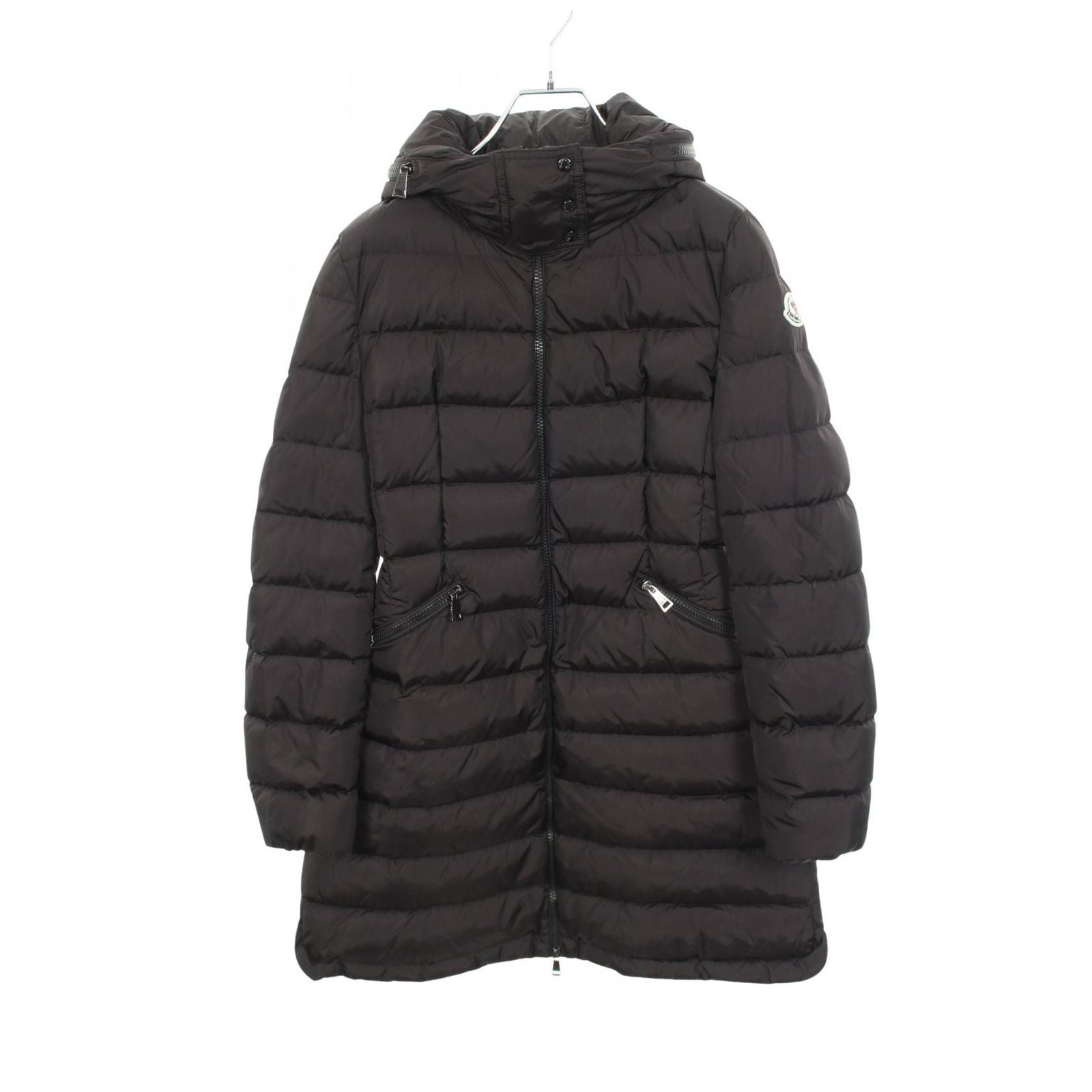 Moncler Montcles Down Jacket Flammette Flamette with Black Nylon Coat