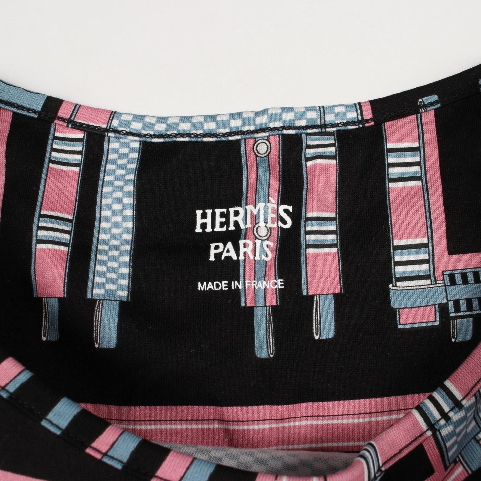 Hermes Dress Lettres Equestres Short Sleeve Multicolor Cotton — view 3