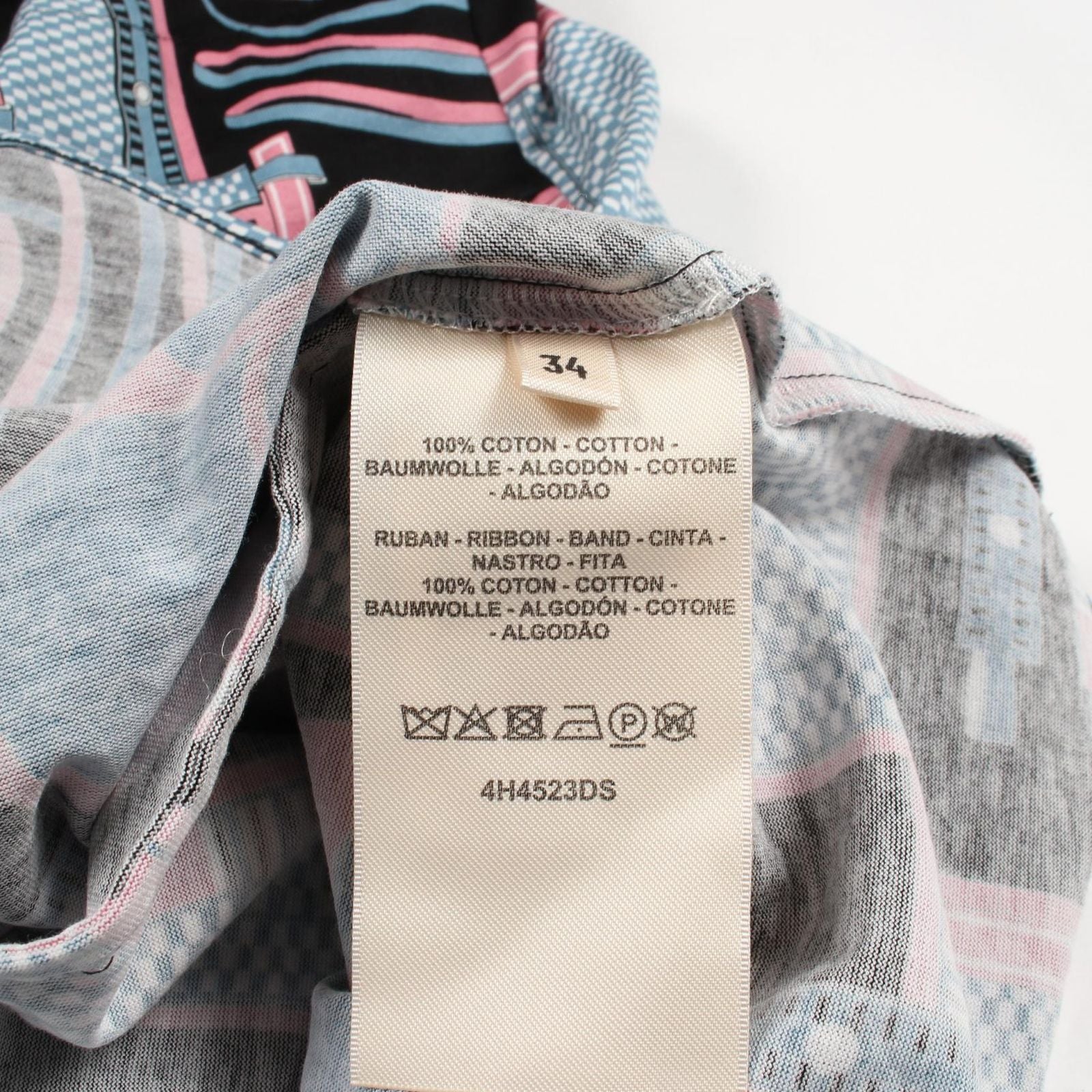 Hermes Dress Lettres Equestres Short Sleeve Multicolor Cotton — view 4