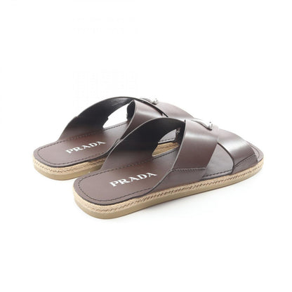 Prada Sandals Triangle Logo Criss Cross Leather — view 2